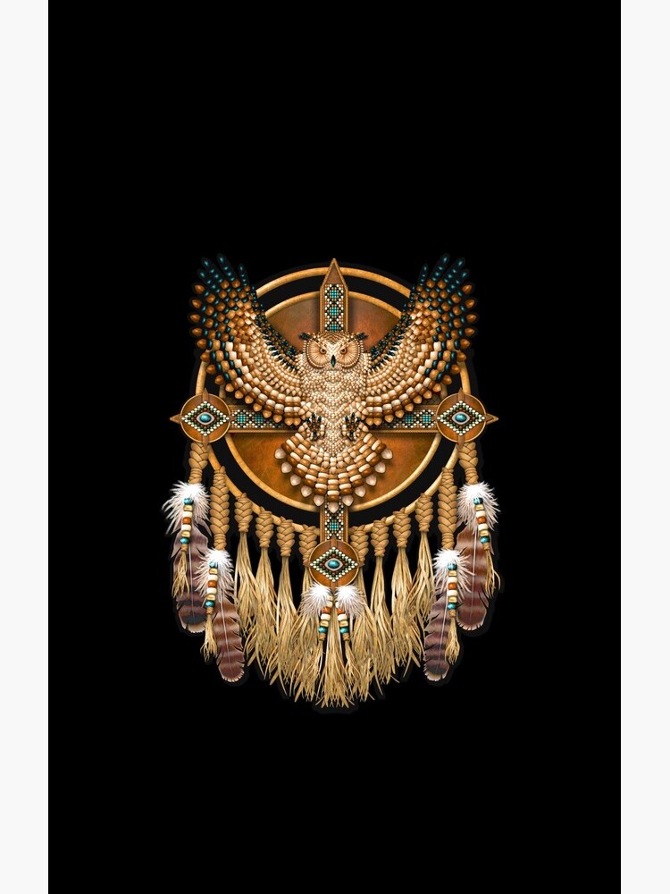 Native American Beadwork Owl Mandala by NaumaddicArts