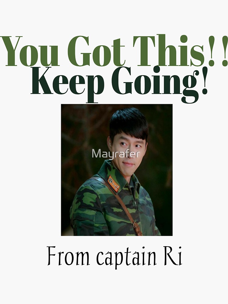 "Crash landing on you Cheering message from captain ri " Sticker for