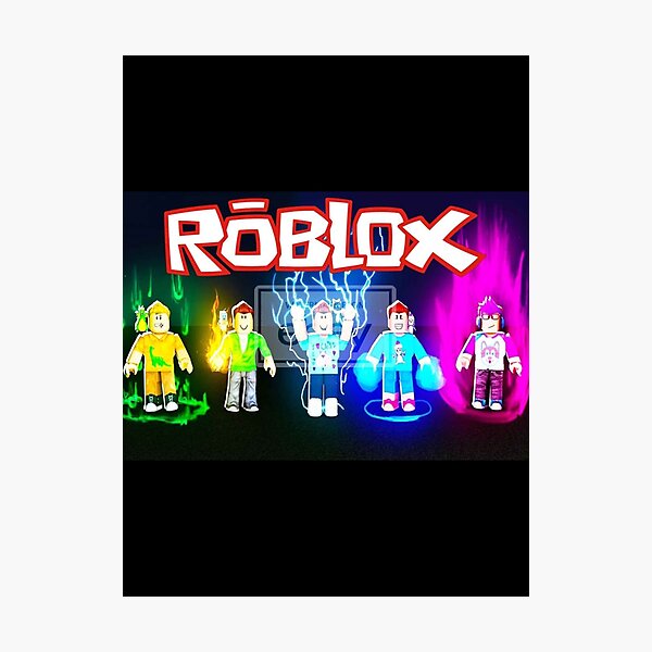 Roblox Logo Black Wall Art Redbubble - roblox off shoulder pink fur jacket