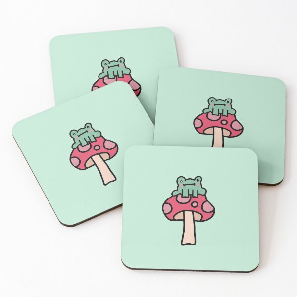 Item preview, Frog With Mushroom Green Background designed and sold by CyanCollette.