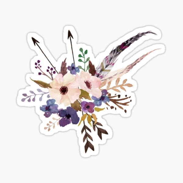 Item preview, Purple White Watercolor Flower Bouquet designed and sold by junkydotcom.