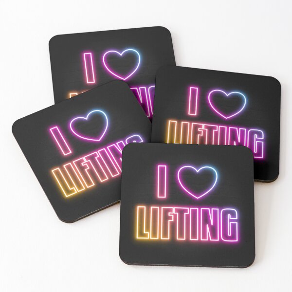 Item preview, Neon Retrowave Outrun Text and Heart Icon - I Love Lifting designed and sold by dylanxh.