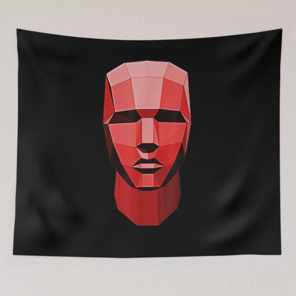 Item preview, Abstract Red Robot Head Vectorized Polygon Man Portrait Gift  designed and sold by venitamara.