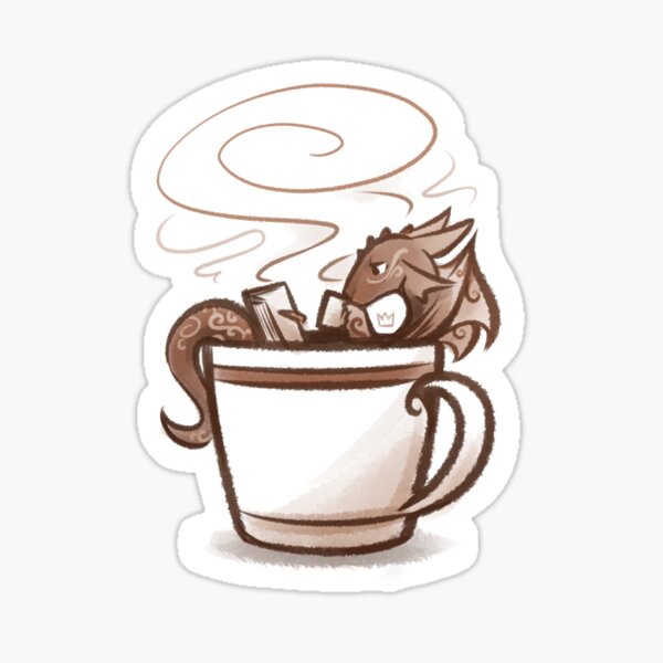 Dragon Doodles: Coffee Sticker
