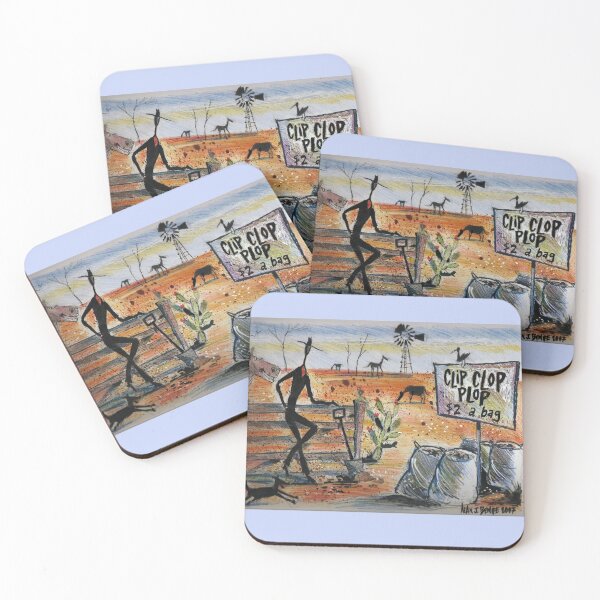 Item preview,  Aussie outback rugged sketch showing horses and windmill designed and sold by Al Benge.