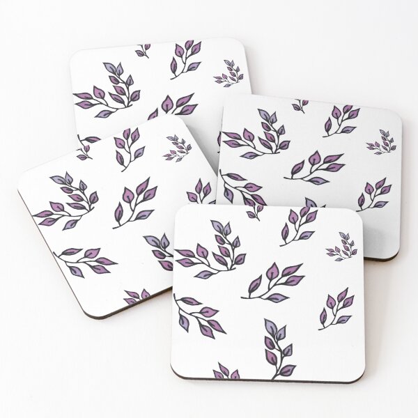 Item preview, Handrawn purple watercolour leaves designed and sold by lakhum.