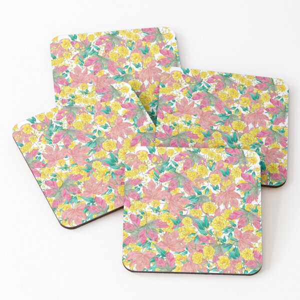 Item preview, yellow flowers and Autumn leaves designed and sold by jajahjee.