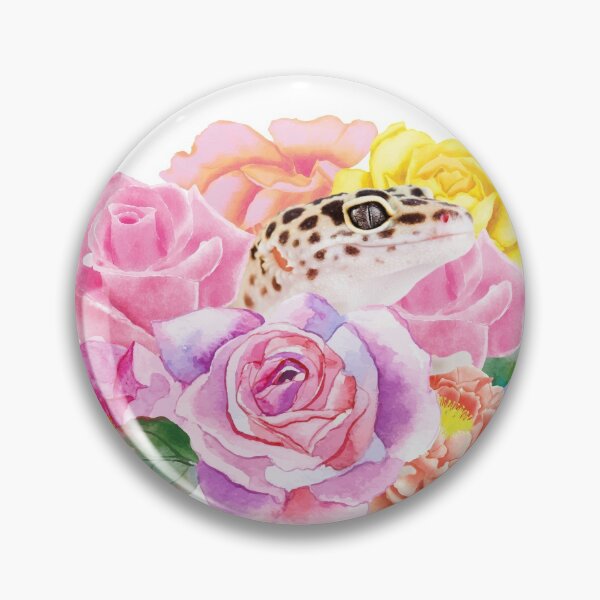 Item preview, Gecko leopardo con flores de acuarela designed and sold by BeeBuzzed.