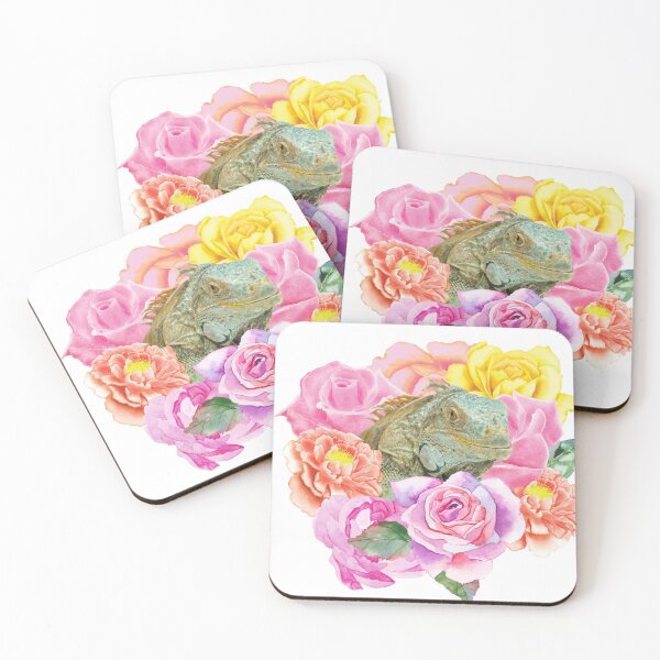 Item preview, Iguana with Watercolor Flowers designed and sold by BeeBuzzed.