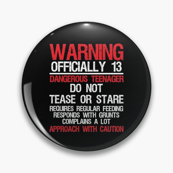 Item preview, 13 Years Old Warning Dangerous Teenager 13th Birthday  designed and sold by woodesigner.