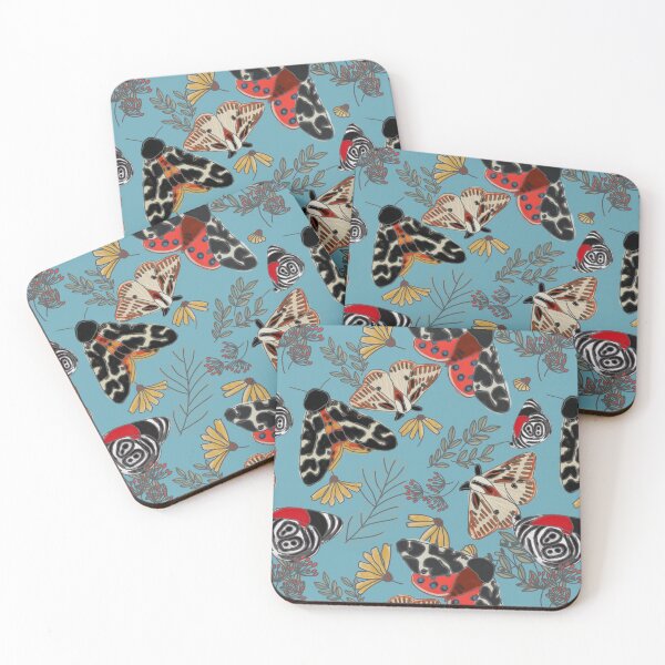Item preview, Black & White Butterfly Moths on Teal designed and sold by SparkFreely.