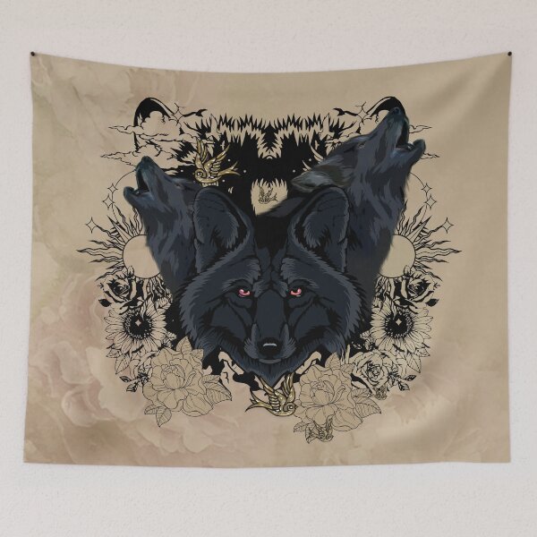 Item preview, Awesome dark wolves with birds designed and sold by nicky2342.