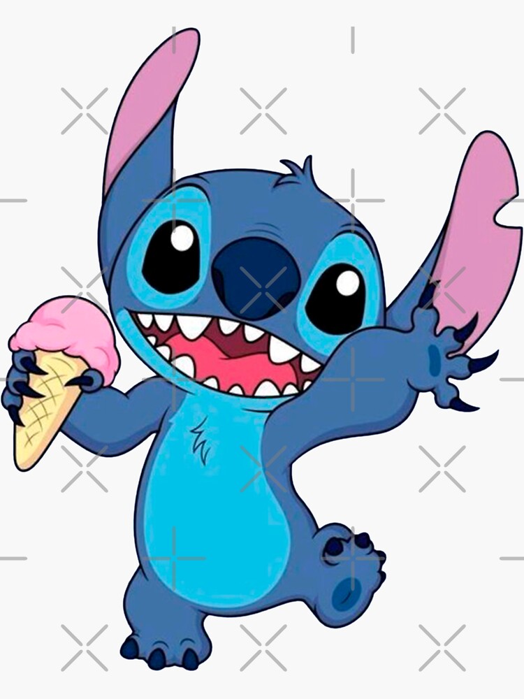 Stitch Ice Cream Sticker By Samsar Redbubble