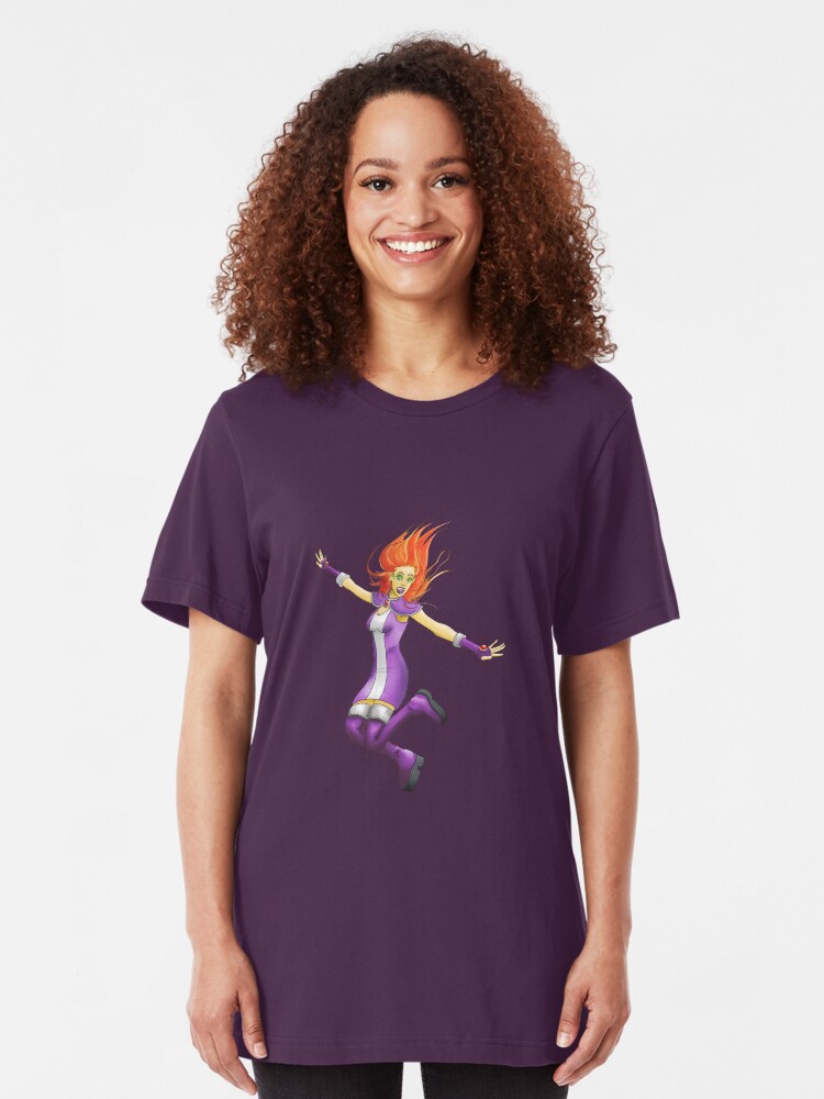 Alternate view of Star Fire (With Clothing) Slim Fit T-Shirt