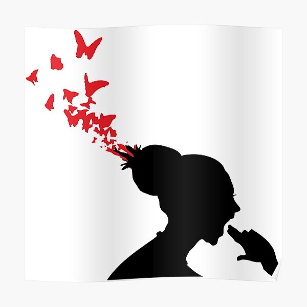 Wandbilder Banksy Butterfly Girl Redbubble