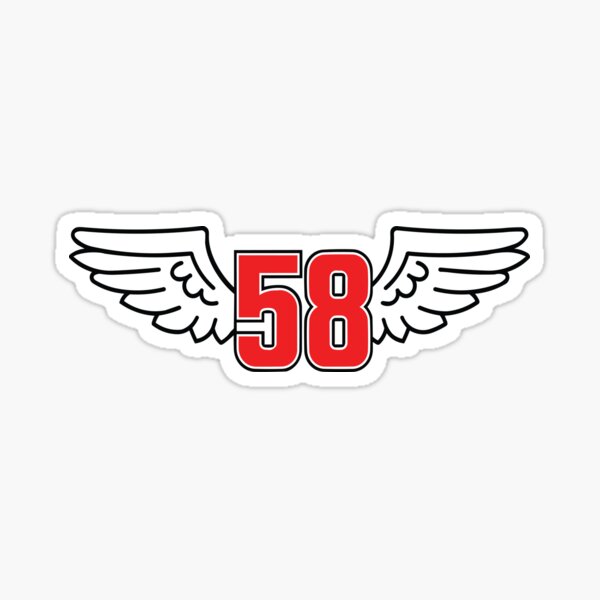 Marco Simoncelli Number 58 Angel Wings Sticker
