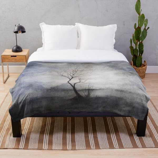 Item preview, Stillness single Tree watercolor painting  designed and sold by TextureTones.