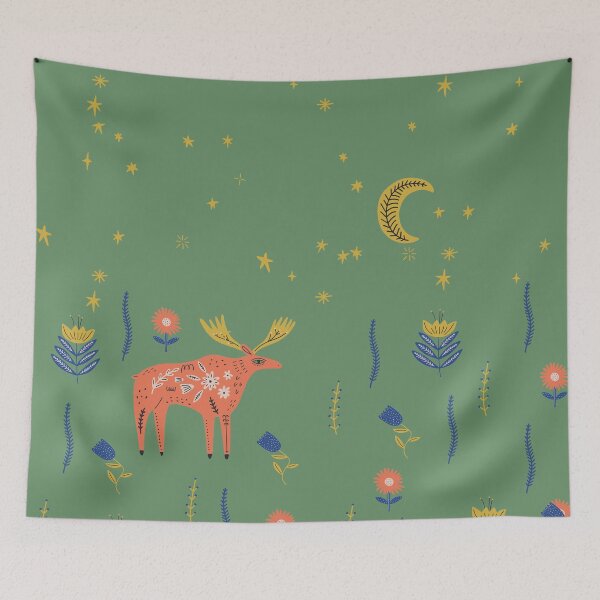 Item preview, scandinavian style elk ornament designed and sold by ilyasovkamil.