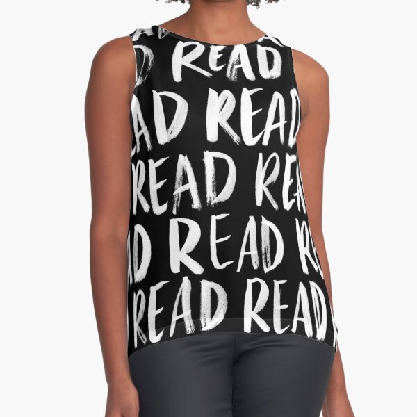 Read, Read, Read (Black) Sleeveless Top