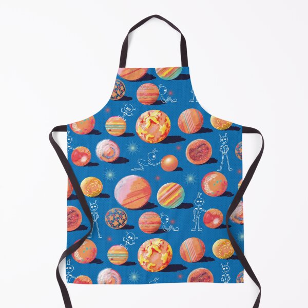 Item preview, Crashed moons of Jupiter pattern orange on blue designed and sold by colorofmagic.