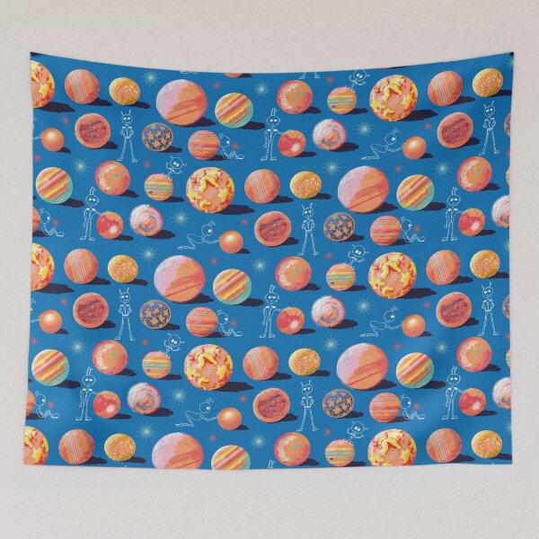 Item preview, Crashed moons of Jupiter pattern orange on blue designed and sold by colorofmagic.