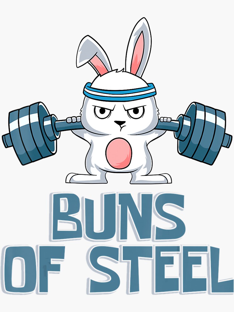 "Buns Of Steel Body Fitness Rabbit Gym Workout" Sticker for Sale by