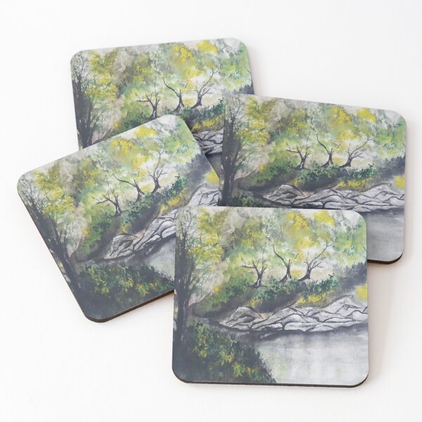 Item preview, Summer woods watercolor painting designed and sold by TextureTones.