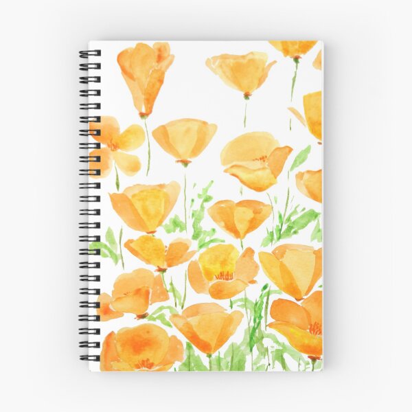 Item preview, hand painted orange California poppy watercolor painting  designed and sold by ColorandColor.