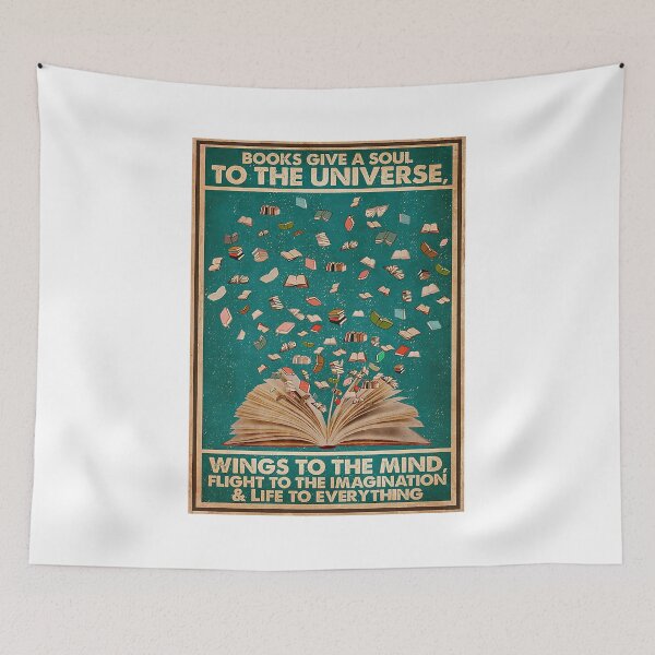 Aperçu de l'œuvre Les livres ouverts Fyling donnent une âme à l'univers Poster Vintage créée et vendue par SaraBiskup-04.