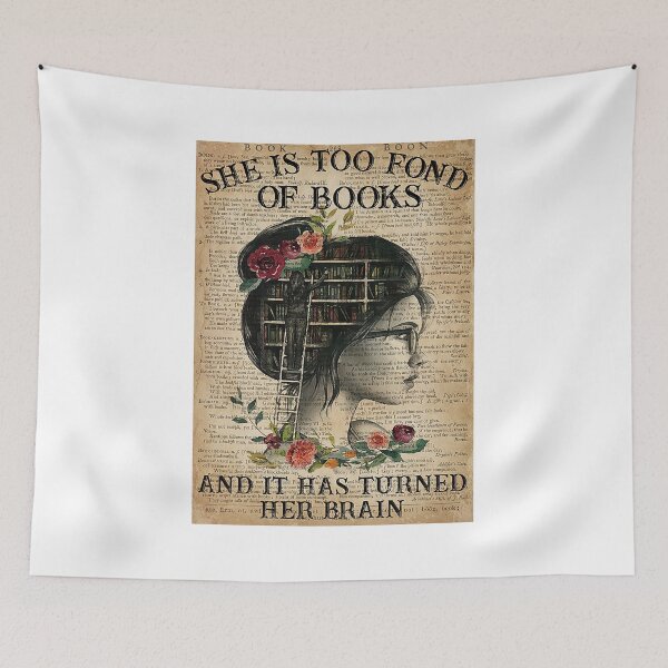 Item preview, She Is Too Fond Of Books And It Has Turned Her Brain Flowers Dictionary Poster designed and sold by SaraBiskup-04.