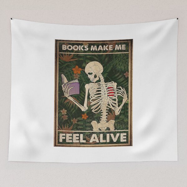 Aperçu de l'œuvre Les livres squelettes me font me sentir vivant Poster créée et vendue par SaraBiskup-04.