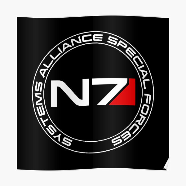 Mass Effect N7 Poster By Kegsdfds Redbubble   Poster,504x498,f8f8f8 Pad,600x600,f8f8f8 