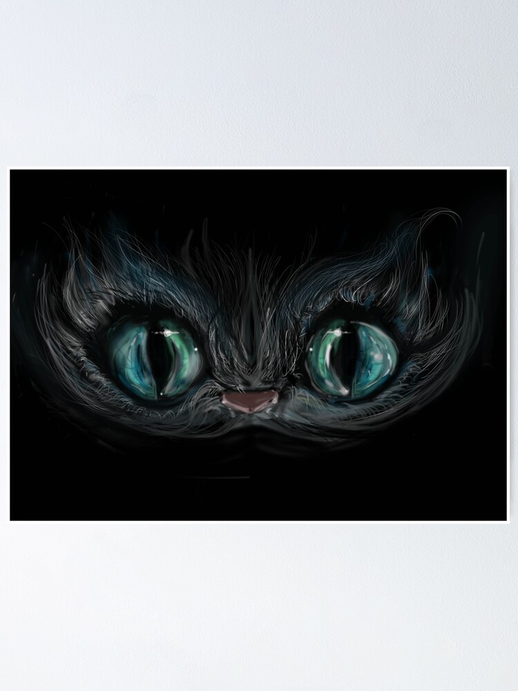 Cheshire Cat Drawing Poster By Arlifaruk Redbubble