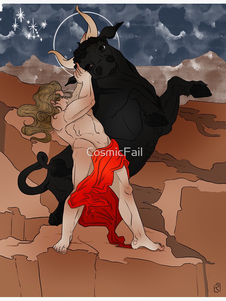 Aperçu 3 sur 3. Sticker avec l'œuvre taurus créée et vendue par CosmicFail.