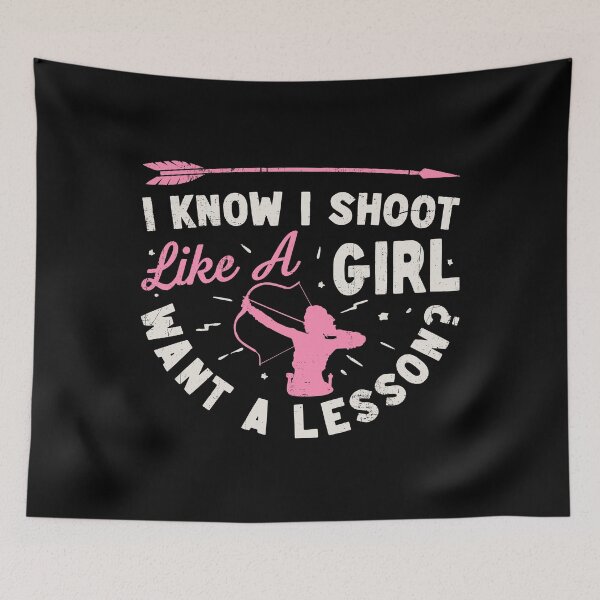 Item preview, I Know I Shoot Like A Girl Archery Shirt for Men Women Boys Girls Kids Archers Bow Lover Gifts designed and sold by LiqueGifts.