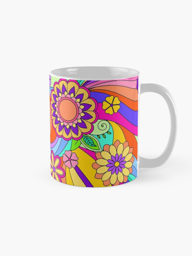 Groovy Flowers Coffee Tumbler