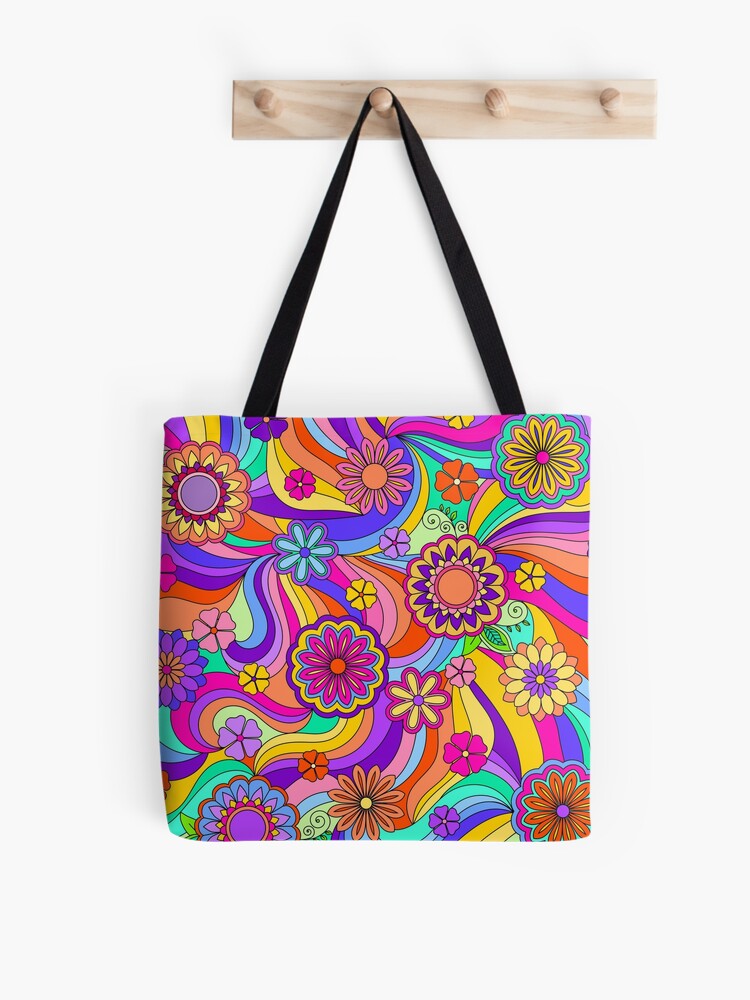 Flowers Glitch Effect design Aesthetic style Vaporwave Flower Tote Bag by  D&C DesignStudio