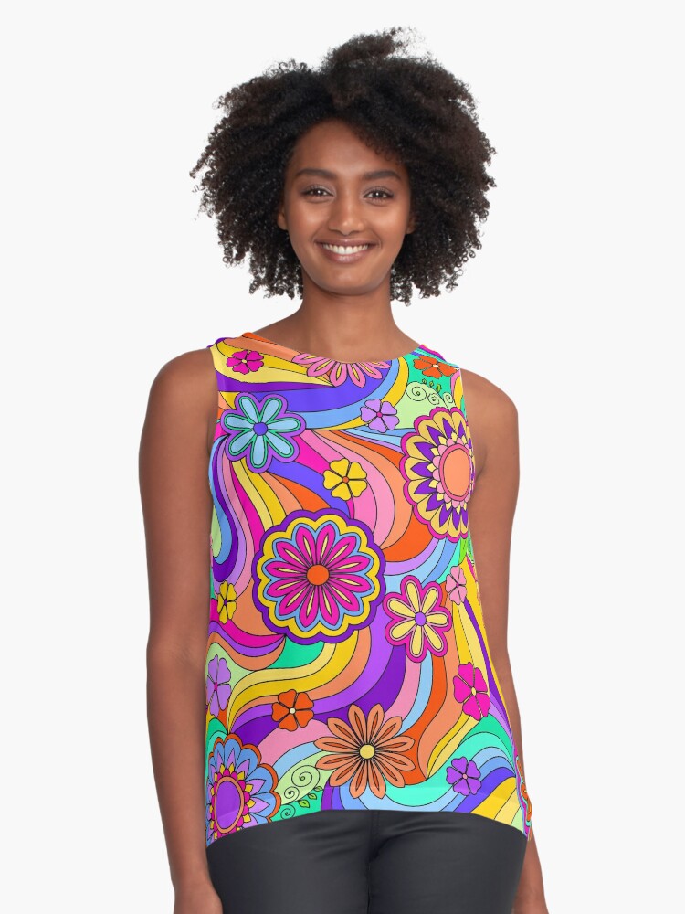 Groovy Psychedelic Flower Power Flower Graphic T-Shirt | Redbubble