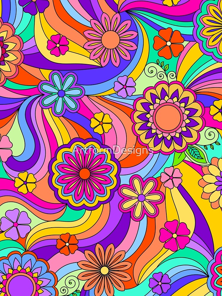 Groovy Psychedelic Flower Power by ArtformDesigns