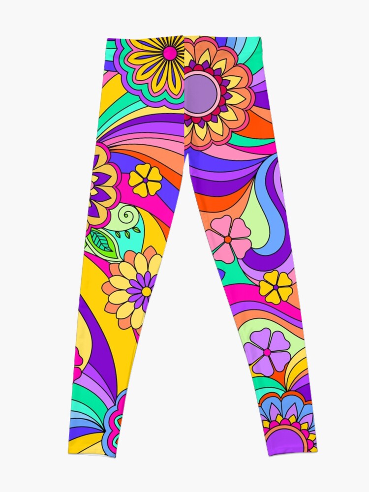 Alternate view of Groovy Psychedelic Flower Power Leggings