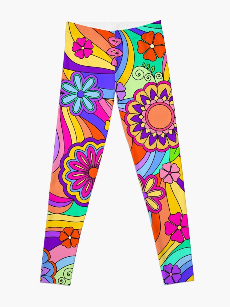 Alternate view of Groovy Psychedelic Flower Power Leggings