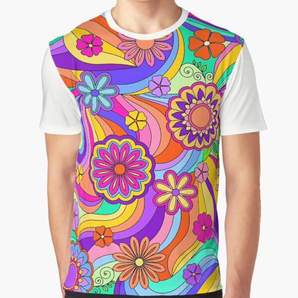 Groovy Psychedelic Flower Power Flower Women's Chiffon Blouse Top | Redbubble