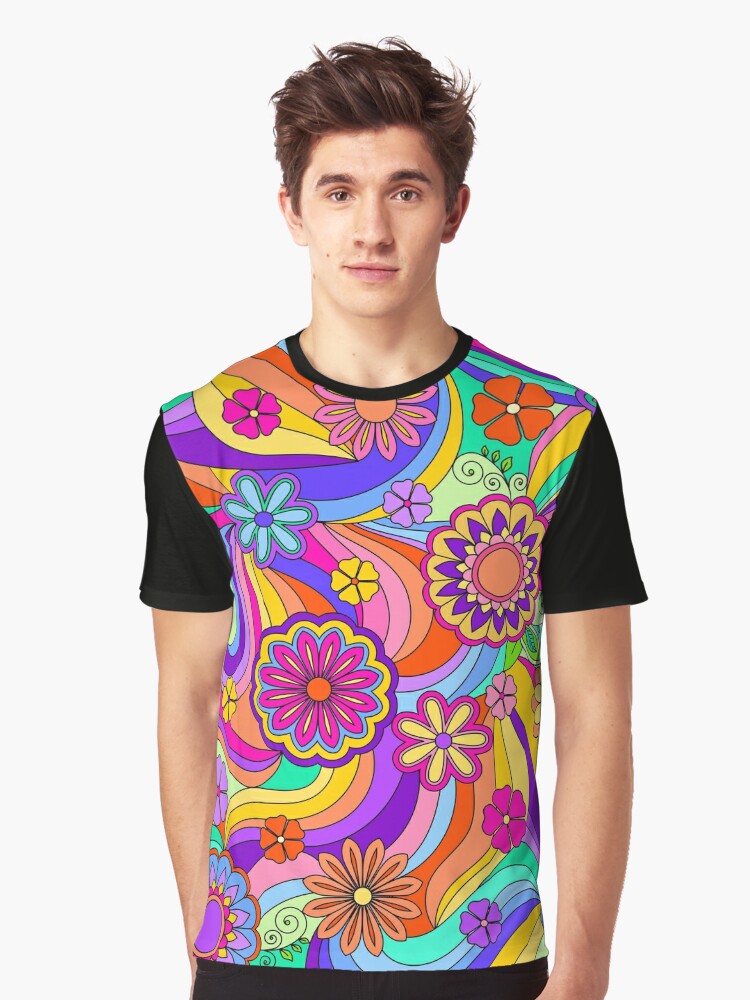Groovy Psychedelic Flower Power" T-shirt Sale by ArtformDesigns | Redbubble | graphic - hippie graphic t-shirts psychedelic graphic t-shirts