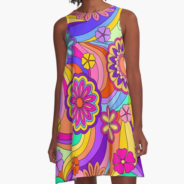 Wildflower Hippie Dress, Flowerpower Hippie Costume