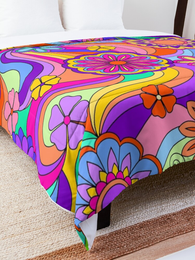 Alternate view of Groovy Psychedelic Flower Power Comforter
