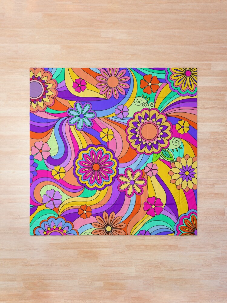 Groovy Psychedelic Flower Power Flower Women's Chiffon Blouse Top | Redbubble