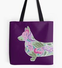 Floral Garden Corgi Tote Bag