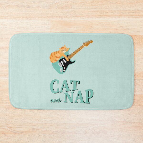 Item preview, Relaxed Cat on Guitar | Tabby | Catnap designed and sold by Fluffy-Vectors.
