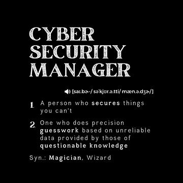 Imagen de la obra Funny Cyber Security Manager Definition Computer Hacking Professional de InitialModel