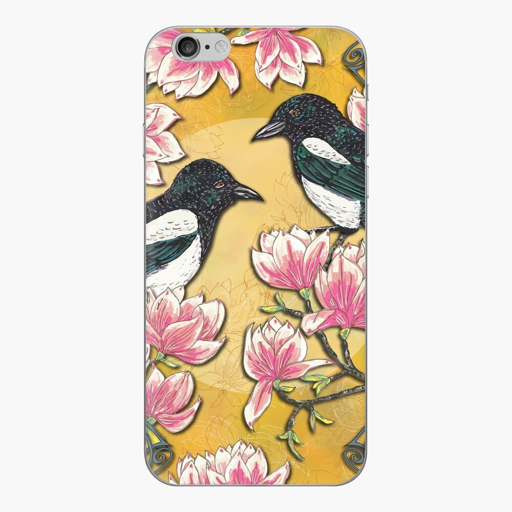 Celtic Magpies & Magnolias iPhone Skin